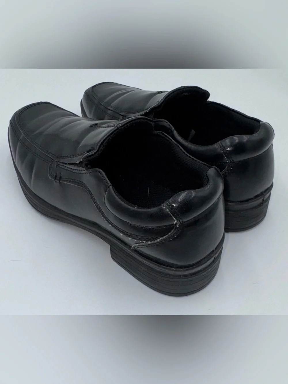 Deer Stags Wise Black Slip-On Dress Shoes Boys Size 3 Wide School Loafers
